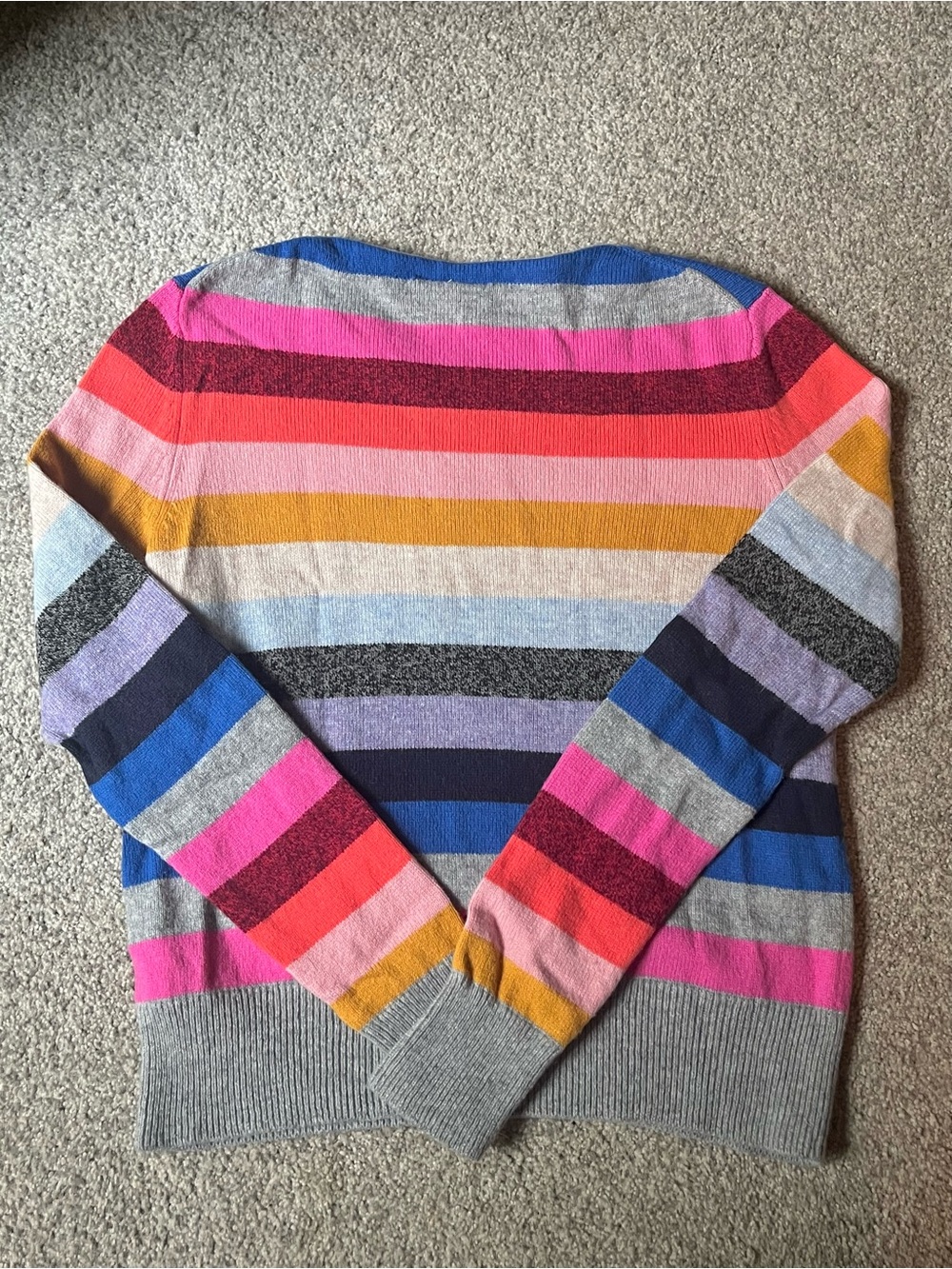 GAP Multicolor Striped Rainbow Knit Long Sleeve Fall Sweater Merino Wool, Size M